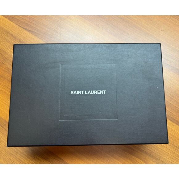 Saint Laurent Metallic Striped Monogram Chain Wallet in Red/Black - Picture 3 of 16